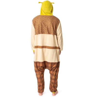 DreamWorks Shrek Mens' Movie Film Costume Footless Sleep Union Suit Multicolored 3 DreamWorks Shrek Mens' Movie Film Costume Footless Sleep Union Suit Multicolored - Image 3