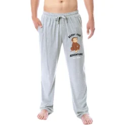 Curious George Mens' Character Ready For Adventure Sleep Pajama Pants Grey -Sleepwear Sales Store GUEST ad67698c b14c 4d44 b0fa b122217d0749
