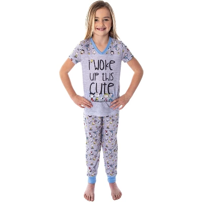 Peanuts Girls' Woke Up This Cute Pajamas Shirt And Pants Jogger Pajama Set 4 Peanuts Girls' Woke Up This Cute Pajamas Shirt And Pants Jogger Pajama Set - Image 4