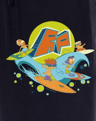 Nickelodeon Mens' Rocket Power Surfs Up Otto Regina Maurice Sam Pajama Pants Black 2 Nickelodeon Mens' Rocket Power Surfs Up Otto Regina Maurice Sam Pajama Pants Black - Image 2