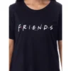 Friends The Television Series Womens' TV Show Title Logo Nightgown Pajama Black