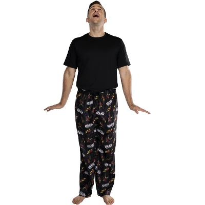 Marvel Men's Iron Man Retro Allover Print Loungewear Pajama Pants Black 2 Marvel Men's Iron Man Retro Allover Print Loungewear Pajama Pants Black - Image 2