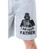 Star Wars Men's Darth Vader I Am Your Father Father's Day Pajama Shorts Grey