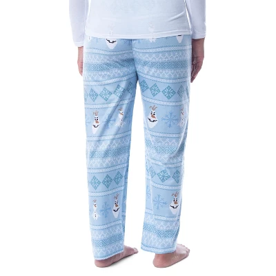 Disney Womens' Frozen Olaf Sweater Style Loungewear Pajama Pants Blue 1 Disney Womens' Frozen Olaf Sweater Style Loungewear Pajama Pants Blue