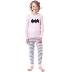 DC Comics Girls' Child Batman Bat Logo Symbol Superhero Sleep Pajama Set Pink -Sleepwear Sales Store GUEST b3b765d9 4df6 44dc a010 40aa7c26fe66