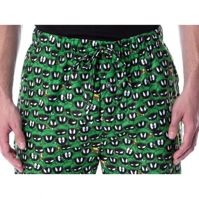 Looney Tunes Men's Marvin The Martian Allover Character Head Pajama Pants Green 3 Looney Tunes Men's Marvin The Martian Allover Character Head Pajama Pants Green - Image 3