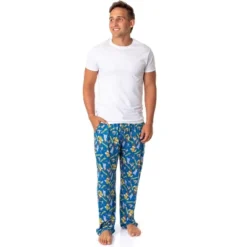 DreamWorks Shrek Mens' Characters Donkey Fiona Sleep Pajama Pants Blue