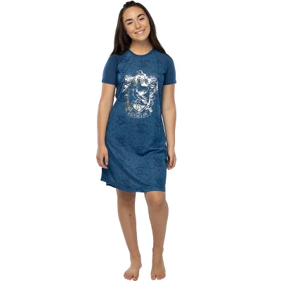 Harry Potter Juniors' Foil Print Hogwart Houses Raglan Nightgown Pajama 6 Harry Potter Juniors' Foil Print Hogwart Houses Raglan Nightgown Pajama - Image 6