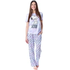Peanuts Womens' I Woke Up This Cute Tie-Dye Sleep Pajama Set Multicolored -Sleepwear Sales Store GUEST b7cee978 a793 4133 b67c 128f8c0e6bea