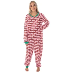 Marvel Logo Unionsuit With Christmas Lights Adult Onesie Pajamas Pjs Red -Sleepwear Sales Store GUEST b859dc7a d433 44ef 9bb0 1e349f435c4e