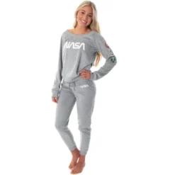 NASA Worm Logo Women's Juniors' Space Shuttle Patches Jogger Pajama Set NASA Worm Logo -Sleepwear Sales Store GUEST bab2964f 0120 4a02 9050 71bdda991d71