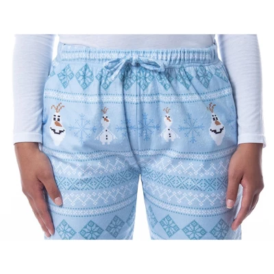 Disney Womens' Frozen Olaf Sweater Style Loungewear Pajama Pants Blue 2 Disney Womens' Frozen Olaf Sweater Style Loungewear Pajama Pants Blue - Image 2