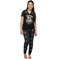 Harry Potter Women's Juniors Hogwarts Crest Foil Print Jogger Pajama Set -Sleepwear Sales Store GUEST bbf77fb7 ac98 4c79 a3f9 189000bfcb34