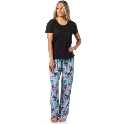 Disney Womens' Lilo & Stitch Tropical Paradise Beach Sleep Pajama Pants Pink 1 Disney Womens' Lilo & Stitch Tropical Paradise Beach Sleep Pajama Pants Pink