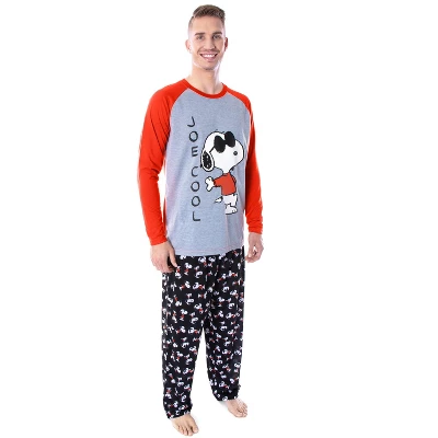 Peanuts Men's Joe Cool Snoopy Pajamas Raglan Shirt And Pant 2 PC Pajama Set 5 Peanuts Men's Joe Cool Snoopy Pajamas Raglan Shirt And Pant 2 PC Pajama Set - Image 5
