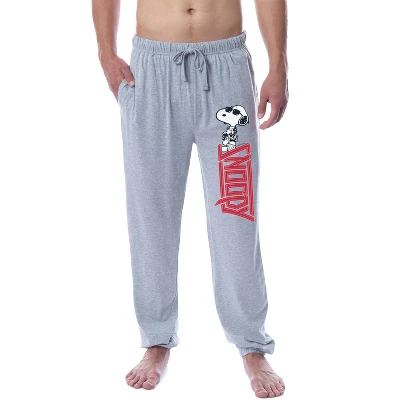 Peanuts Men's Joe Cool Rocker Character Logo Sleep Jogger Pajama Pants Grey 3 Peanuts Men's Joe Cool Rocker Character Logo Sleep Jogger Pajama Pants Grey - Image 3