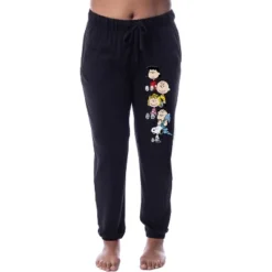 Peanuts Womens' Charlie Brown Snoopy Lucy Sally Linus Jogger Pajama Pants Black -Sleepwear Sales Store GUEST c4359bfb 2863 4820 9434 dbae86cc983e