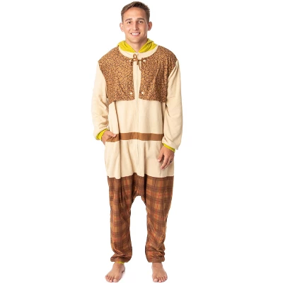 DreamWorks Shrek Mens' Movie Film Costume Footless Sleep Union Suit Multicolored 4 DreamWorks Shrek Mens' Movie Film Costume Footless Sleep Union Suit Multicolored - Image 4