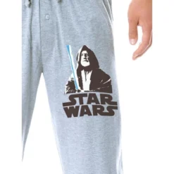 Star Wars Men's Obi-Wan Kenobi Star Wars Logo Sleep Lounge Pajama Pants Grey