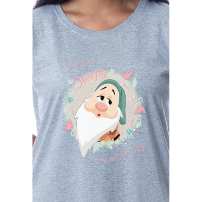 Disney Womens' Snow White And The Seven Dwarfs Sleepy Nightgown Pajama Grey 1 Disney Womens' Snow White And The Seven Dwarfs Sleepy Nightgown Pajama Grey