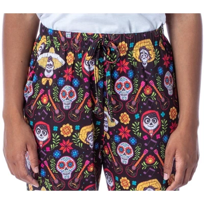 Disney Womens' Coco Skull Family Day Of The Dead All Over Pajama Pants Black 2 Disney Womens' Coco Skull Family Day Of The Dead All Over Pajama Pants Black - Image 2