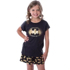 DC Comics Batgirl Superhero Gold Foil Logo Girls Short Sleeve Pajama Set Black 7 DC Comics Batgirl Superhero Gold Foil Logo Girls Short Sleeve Pajama Set Black -Sleepwear Sales Store GUEST d0e8dab3 25f5 4566 be09 9c47aae0fa88