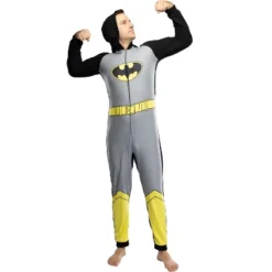 DC Comics Mens' Superhero Character Hooded Union Suit Footless Pajamas Costume -Sleepwear Sales Store GUEST d160dec8 e74f 4705 833d 416fb3a8a1a7