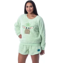 Star Wars Womens' The Mandalorian The Child Sweater And Short Pajama Set Green -Sleepwear Sales Store GUEST d2cfaa8d 25c0 4768 8b4b 9a4deaec8ec3