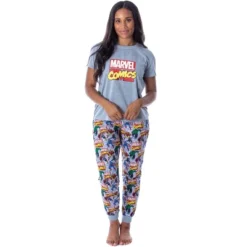 Marvel Women's Character Comic Book Print 2 Piece Jogger Pajama Set Grey -Sleepwear Sales Store GUEST d3182b9c 144f 478a ad26 59cdd9ca0d54