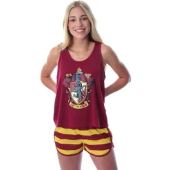 Harry Potter Women's Hogwarts House Crest Racerback Tank And Shorts Pajama Lounge Set -Sleepwear Sales Store GUEST d361790f 72c8 485e 9fea 319b2bd4c770