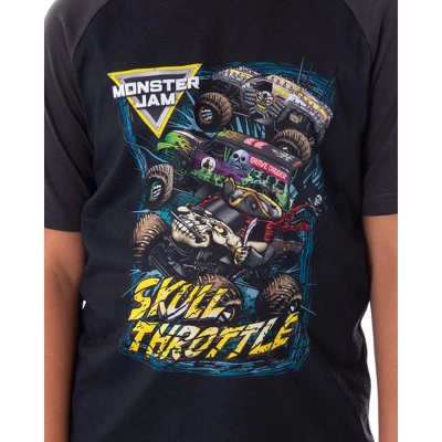 Monster Jam Boys' Skull Throttle Monster Truck Shirt And Shorts Pajama Set 1 Monster Jam Boys' Skull Throttle Monster Truck Shirt And Shorts Pajama Set