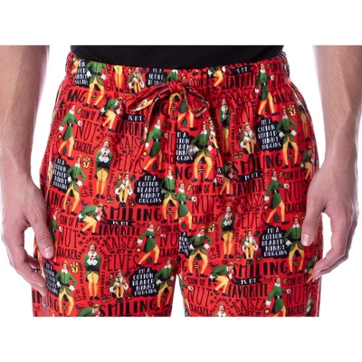Elf The Movie Men's Cotton Headed Ninny Muggins Loungewear Pajama Pants Red 3 Elf The Movie Men's Cotton Headed Ninny Muggins Loungewear Pajama Pants Red - Image 3