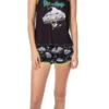 Rick And Morty Womens' TV Series Show Characters Sleep Pajama Set Shorts Black