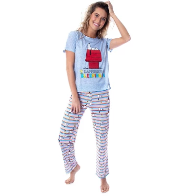 Peanuts Women's Snoopy Happiness Is Sleeping In Shirt And Pant Sleepwear Set 5 Peanuts Women's Snoopy Happiness Is Sleeping In Shirt And Pant Sleepwear Set - Image 5