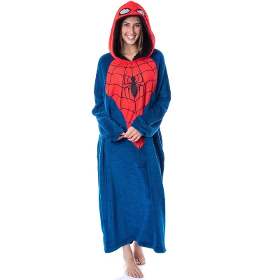 Marvel Mens' Spider-Man Logo Hooded Costume Pullover Pajama Outfit Blue 4 Marvel Mens' Spider-Man Logo Hooded Costume Pullover Pajama Outfit Blue - Image 4