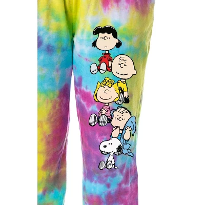 Peanuts Womens' Snoopy Charlie Brown Characters Sleep Jogger Pajama Pants Multicolored 1 Peanuts Womens' Snoopy Charlie Brown Characters Sleep Jogger Pajama Pants Multicolored