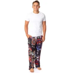 KISS Mens' Classic Oldies Rock Band Music Albums Sleep Pajama Pants Black