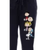 Peanuts Womens' Charlie Brown Snoopy Lucy Sally Linus Jogger Pajama Pants Black