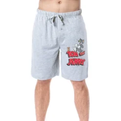 Tom And Jerry Mens' Classic Cartoon Character Logo Sleep Pajama Shorts Grey -Sleepwear Sales Store GUEST da9fbdb7 9ae8 4ec4 8e59 826a6ca1b2d3