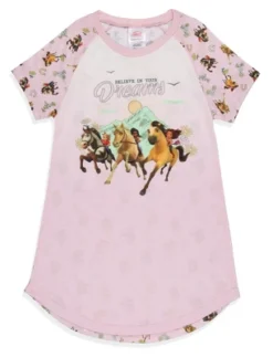 Girls' Spirit Untamed Movie Believe In Your Dreams Nightgown Sleep Pajama Pink -Sleepwear Sales Store GUEST dcb688d3 6a77 4834 a92e 9d94ef610ac7