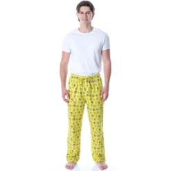 Nickelodeon Men's SpongeBob SquarePants Expressions Loungewear Pajama Pants Yellow