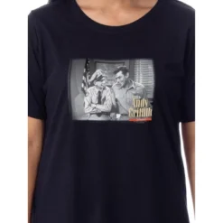 The Andy Griffith Show Womens' Barney Fife Nightgown Sleep Pajama Shirt Black
