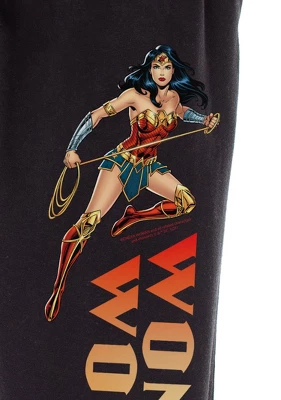 DC Womens' Wonder Woman Classic Comic Design Logo Sleep Pajama Pants Black 2 DC Womens' Wonder Woman Classic Comic Design Logo Sleep Pajama Pants Black - Image 2