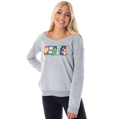 Marvel Comics Women's Avengers Heroes Long Sleeve Pullover Sleep Shirt Top 4 Marvel Comics Women's Avengers Heroes Long Sleeve Pullover Sleep Shirt Top - Image 4