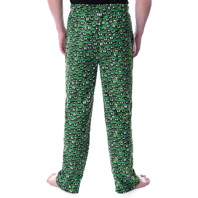 Looney Tunes Men's Marvin The Martian Allover Character Head Pajama Pants Green 2 Looney Tunes Men's Marvin The Martian Allover Character Head Pajama Pants Green - Image 2