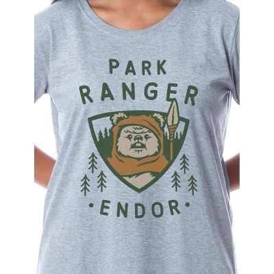 Star Wars Womens' Ewok Park Ranger Endor Nightgown Sleep Pajama Shirt Grey 1 Star Wars Womens' Ewok Park Ranger Endor Nightgown Sleep Pajama Shirt Grey