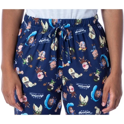 Nickelodeon Womens' Avatar The Last Airbender Chibi Character Pajama Pants Blue 2 Nickelodeon Womens' Avatar The Last Airbender Chibi Character Pajama Pants Blue - Image 2