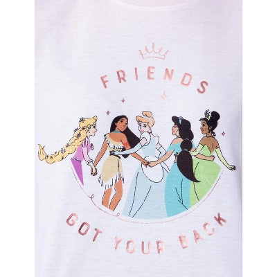 Disney Womens' Princesses Character Friends Sleep Pajama Set Short Pink 2 Disney Womens' Princesses Character Friends Sleep Pajama Set Short Pink - Image 2