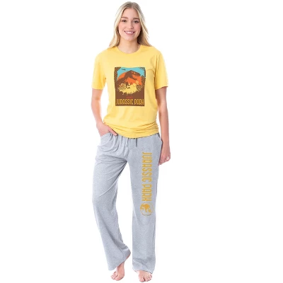 Jurassic Park Womens' Tropical Welcome Dinosaur Film Logo Sleep Pajama Set Multicolored 4 Jurassic Park Womens' Tropical Welcome Dinosaur Film Logo Sleep Pajama Set Multicolored - Image 4