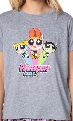 The Powerpuff Girls Womens' TV Series Show Characters Sleep Pajama Set Shorts Multicolored 3 The Powerpuff Girls Womens' TV Series Show Characters Sleep Pajama Set Shorts Multicolored - Image 3